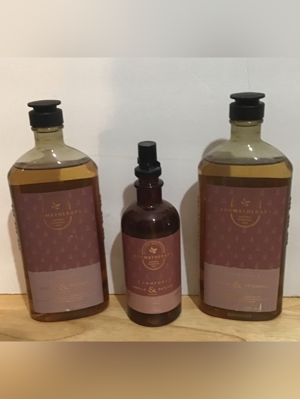 Bath & Body Works Vanilla & Patchouli (2) Body Wash & (1) Oil Mist Set